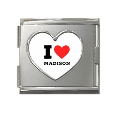 I Love Madison  Mega Link Heart Italian Charm (18mm)