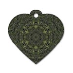 Mandala Rosette Kaleidoscope Floral Background Dog Tag Heart (Two Sides) Front