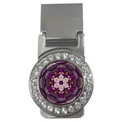 Rosette Kaleidoscope Mosaic Abstract Background Art Money Clips (cz) 