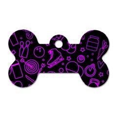 Telegram Pattern Art Patterns Dog Tag Bone (two Sides)