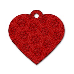 Floral Pattern Background Flowers Dog Tag Heart (two Sides)