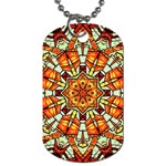 Kaleidoscope Floral Pattern Rosette Dog Tag (Two Sides) Front