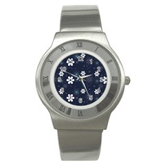 Flowers Pattern Pattern Flower Texture Stainless Steel Watch