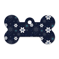 Flowers Pattern Pattern Flower Texture Dog Tag Bone (one Side)