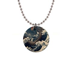 Sea Dragon Kanagawa Sea Monster 1  Button Necklace