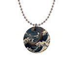 Sea Dragon Kanagawa Sea Monster 1  Button Necklace Front