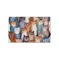 Cats Watercolor Pet Animal Mammal Sticker (rectangular) by Jancukart