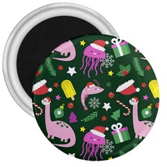 Colorful Funny Christmas Pattern 3  Magnets by Semog4