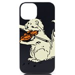 Cat Playing The Violin Art iPhone 14 Black UV Print Case Front