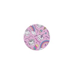 Beautiful Cute Animals Pattern Pink 1  Mini Magnets by Semog4