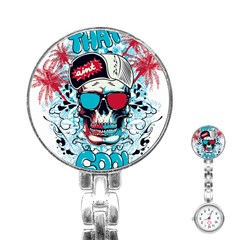 That Cool Graffiti Skull Stainless Steel Nurses Watch by Salman4z