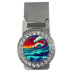 Tsunami Waves Ocean Sea Nautical Nature Water 9 Money Clips (cz) 