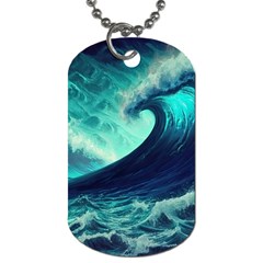 Waves Ocean Sea Tsunami Nautical Dog Tag (two Sides)