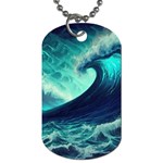 Waves Ocean Sea Tsunami Nautical Dog Tag (Two Sides) Front