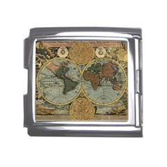 Vintage World Map Mega Link Italian Charm (18mm) by Sudheng