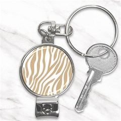 Brown Zebra Vibes Animal Print  Nail Clippers Key Chain by ConteMonfrey