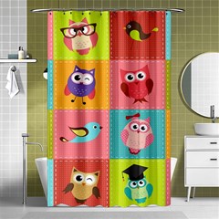 Owls Pattern Abstract Art Vector Cartoon Shower Curtain 48  X 72  (small)  by Salman4z