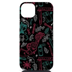 Abstract Pattern Iphone 14 Plus Black Uv Print Case