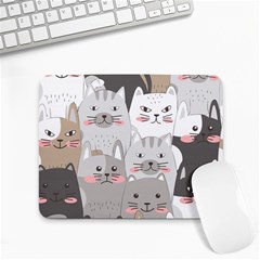 Cute Cats Seamless Pattern Small Mousepad by Salman4z