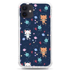 Cute Astronaut Cat With Star Galaxy Elements Seamless Pattern Iphone 12 Mini Tpu Uv Print Case	 by Salman4z