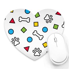 Dog Paw Seamless Pattern Footprint Bone Heart Mousepad by Salman4z