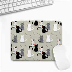 Cute Cat Seamless Pattern Small Mousepad by Salman4z