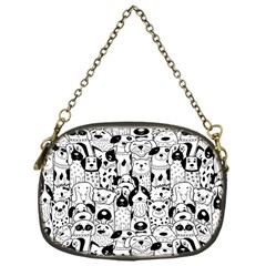 Seamless-pattern-with-black-white-doodle-dogs Chain Purse (one Side) by Salman4z