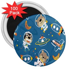 Seamless-pattern-funny-astronaut-outer-space-transportation 3  Magnets (100 Pack) by Salman4z