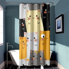 Seamless-pattern-cute-cat-cartoons Shower Curtain 36  X 72  (stall)  by Salman4z