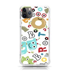 Seamless-pattern-vector-with-funny-robots-cartoon Iphone 11 Pro Max 6 5 Inch Tpu Uv Print Case by Salman4z