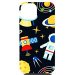 Space seamless pattern iPhone 14 Black UV Print Case Front