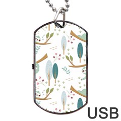 Pattern-sloth-woodland Dog Tag Usb Flash (one Side) by Salman4z