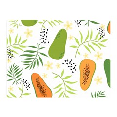 Seamless-tropical-pattern-with-papaya Two Sides Premium Plush Fleece Blanket (mini) by Salman4z