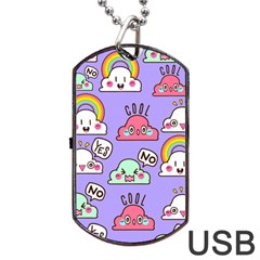 Cloud-seamless-pattern -- Dog Tag Usb Flash (two Sides) by Salman4z