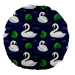 Swan Pattern Elegant Design Large 18  Premium Round Cushions Front