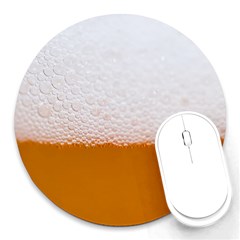 Beer Foam Bubbles Alcohol Glass Round Mousepad by pakminggu