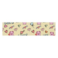 Pig Animal Love Romance Seamless Texture Pattern Banner And Sign 4  X 1  by pakminggu