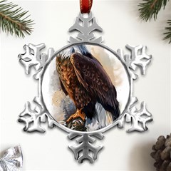 Eagle Art Eagle Watercolor Painting Bird Animal Metal Small Snowflake Ornament by pakminggu