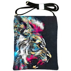 Angry Male Lion Roar Shoulder Sling Bag by Mog4mog4