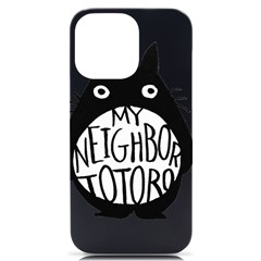 My Neighbor Totoro Black And White Iphone 14 Pro Max Black Uv Print Case by Mog4mog4