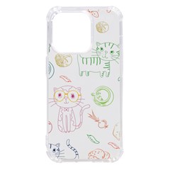 Cats And Food Doodle Seamless Pattern Iphone 14 Pro Tpu Uv Print Case by Bakwanart