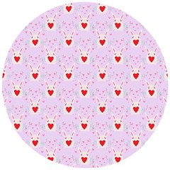 Easter Easter Bunny Hearts Seamless Tile Cute Wooden Puzzle Round by 99art