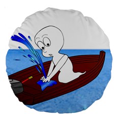 Spirit-boat-funny-comic-graphic Large 18  Premium Round Cushions by 99art