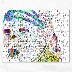 Maasai-man-people-abstract Rectangular Jigsaw Puzzl by 99art