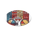 Amsterdam Graphic Design Poster Illustration Sticker Oval (10 pack) Front