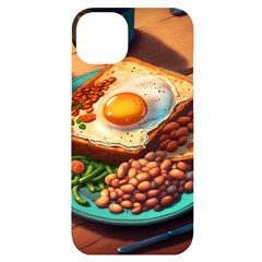 Breakfast Egg Beans Toast Plate Iphone 14 Plus Black Uv Print Case