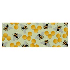 Honey Bee Bees Pattern Banner And Sign 8  X 3  by Ndabl3x