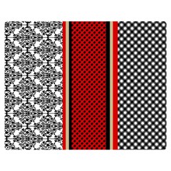 Background Damask Red Black Two Sides Premium Plush Fleece Blanket (medium) by Ndabl3x