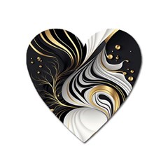 Pattern Gold Marble Heart Magnet