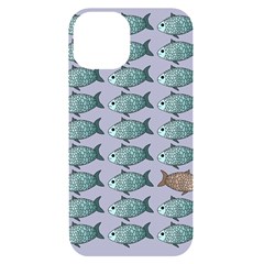 Fishes Pattern Background Theme Art Iphone 14 Black Uv Print Case